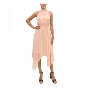 Sam Edelman Womens Smocked MIDI Halter Dress